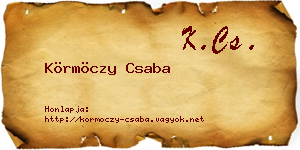 Körmöczy Csaba névjegykártya
