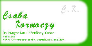 csaba kormoczy business card